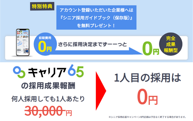 シニア向け求人サイト「キャリア65」