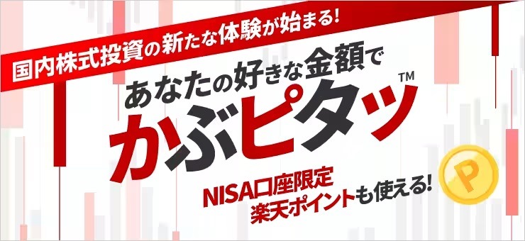 【楽天証券】国内株式が100円から買える！業界初「かぶピタッ™」で投資がもっと身近に