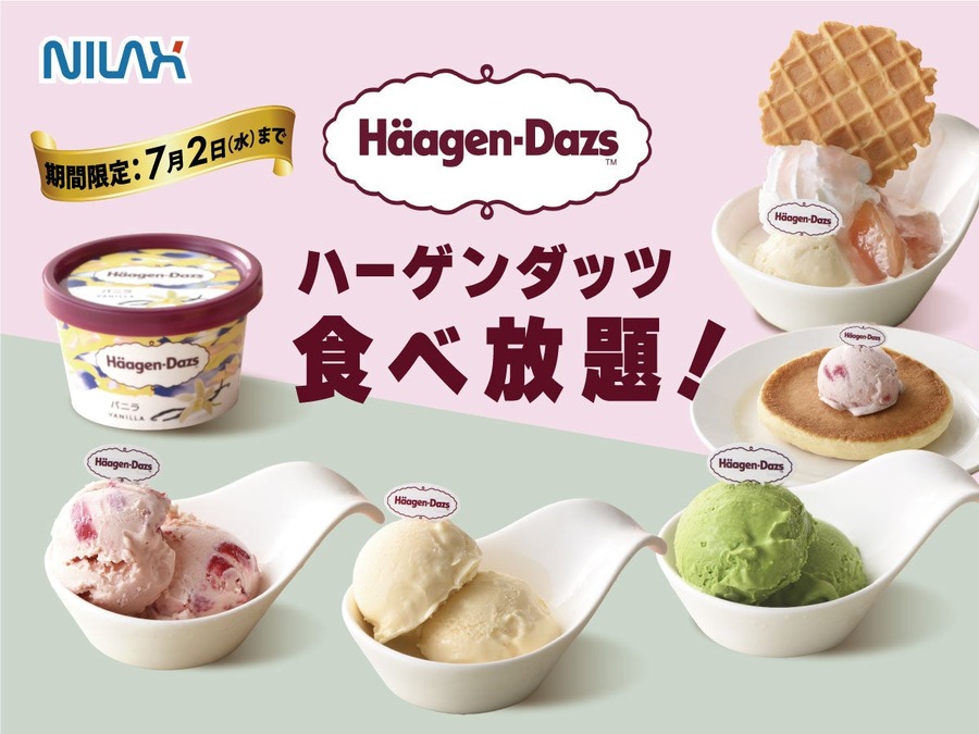 【最高の贅沢時間】あのハーゲンダッツ食べ放題　夢のスイーツ祭り！ニラックスブッフェで甘～い幸せGET！