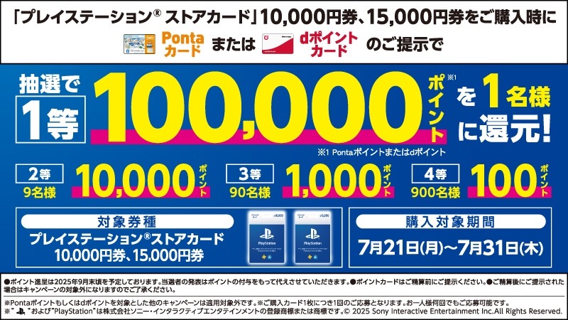 【ローソン】プレイステーションストアカード買うなら今！最大10万ポイントGETチャンス