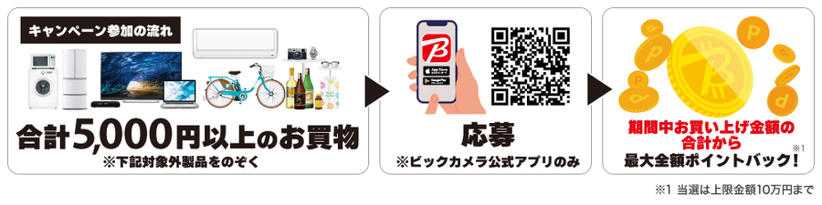 【ビックカメラ】8月の買い物がタダに？最大全額ポイントバック抽選キャンペーン