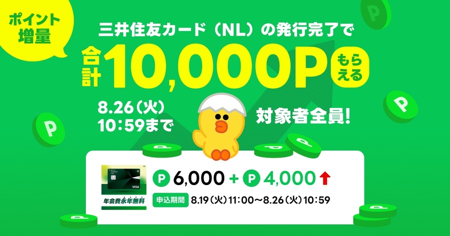 1万ポイント還元！LINEヤフーが三井住友カードのクレカ申込キャンペーンを実施中