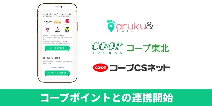 歩いて貯めたポイントをコープポイントに交換！ウォーキングアプリ「aruku&」と生協が連携