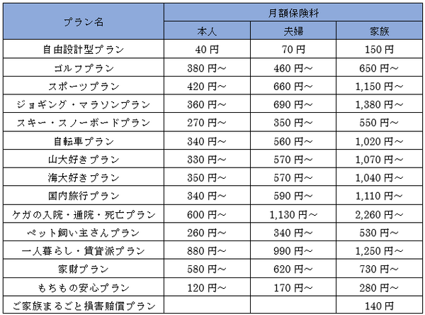 レジャーで「万が一」の時の保険が欲しい　料金は月額40円からの「ちょこっと保険」はいかがですか？