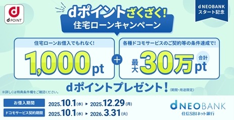 住信SBIネット銀行の住宅ローンがキャンペーン実施！プレゼントや手数料優遇など