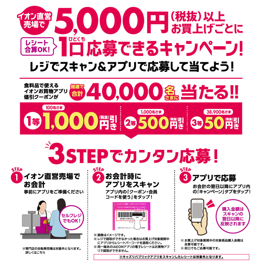 クーポンが４万名に当たる！イオンお買物アプリのキャンペーン 10/22~