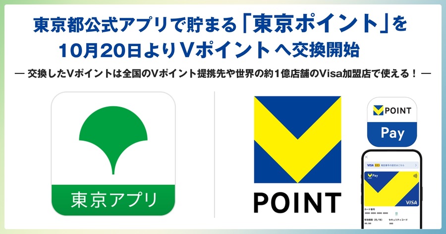 東京ポイントがVポイント連携で国内外1億店舗で利用可能に！