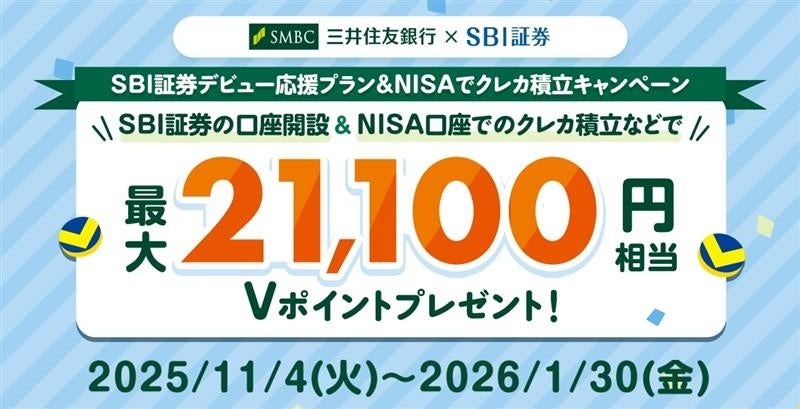 NISA口座の新規開設＆取引応援キャンペーン 三井住友銀行・SBI証券