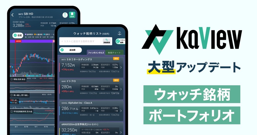 未保有銘柄の追跡が可能に、テコテックの株式投資管理アプリ「カビュウ」が大幅リニューアル