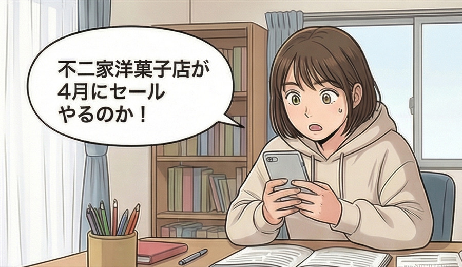 4月は不二家洋菓子店のセールがお得？【4コマ漫画で要点整理】