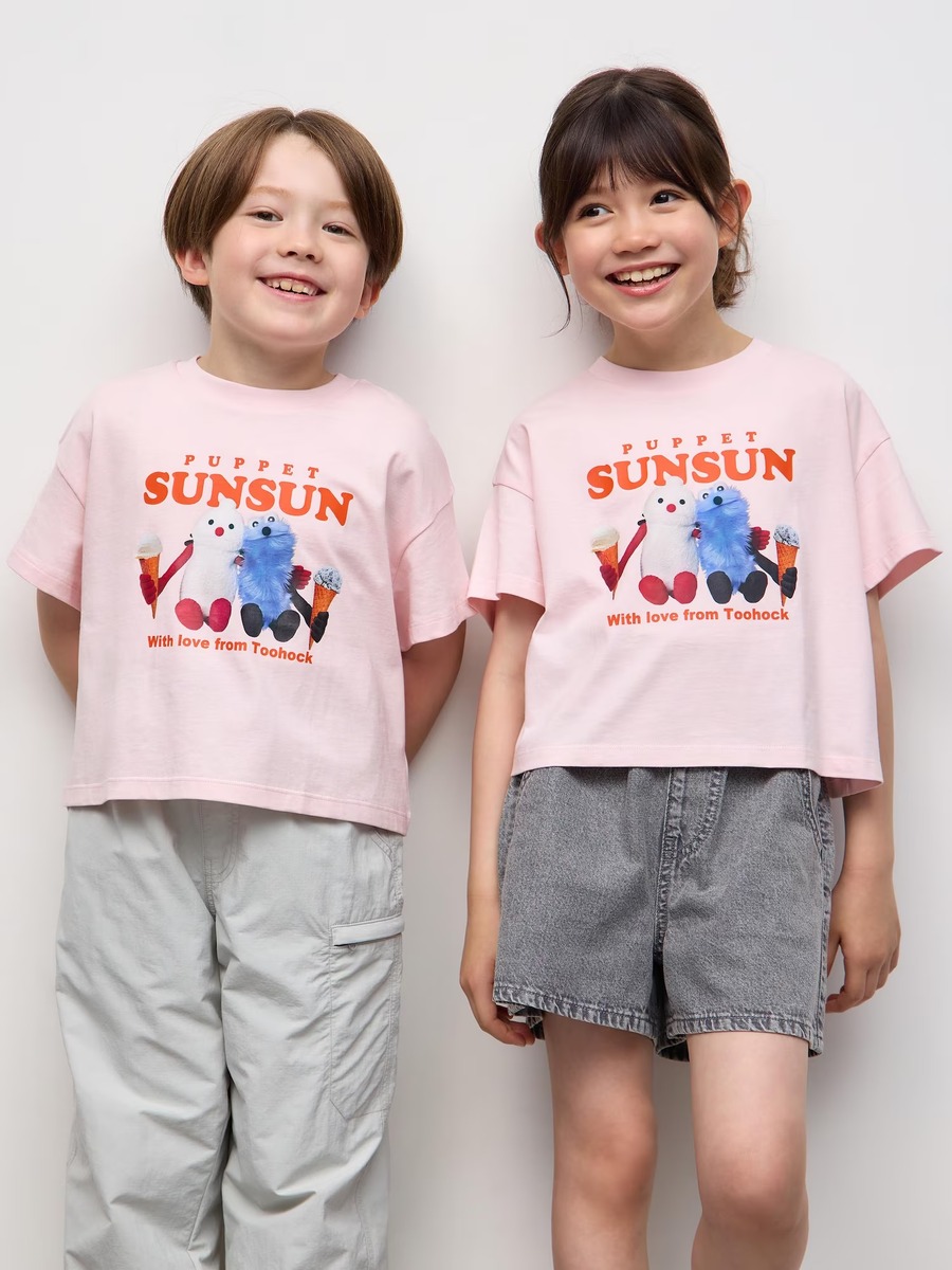 【GU】パペットスンスン新作が登場！キッズTシャツ990円・パイルハーフパンツも特別価格（6/18まで）
