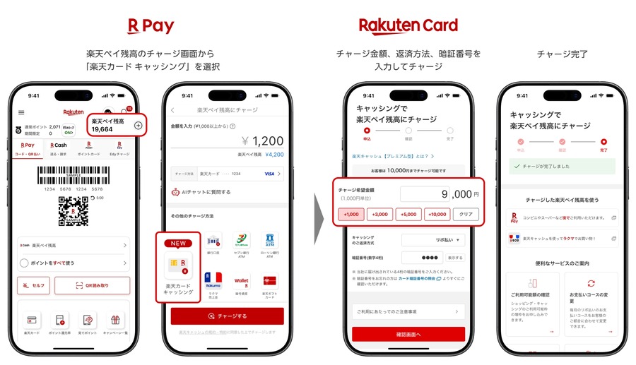楽天カードのキャッシングで楽天ペイ残高へのチャージが本格的にできるように！