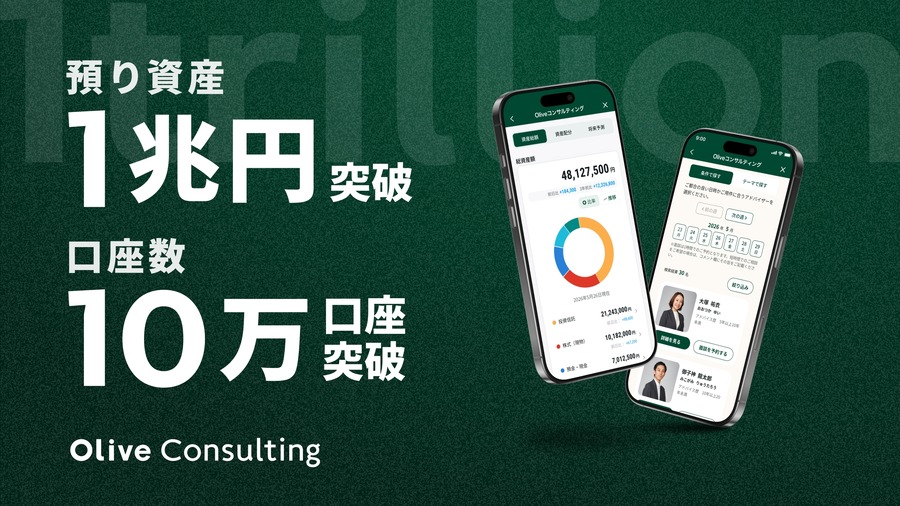 Oliveコンサルティング 預り資産残高1兆円・10万口座突破記念キャンペーン＆最大10万円相当Vポイントが当たる企画も