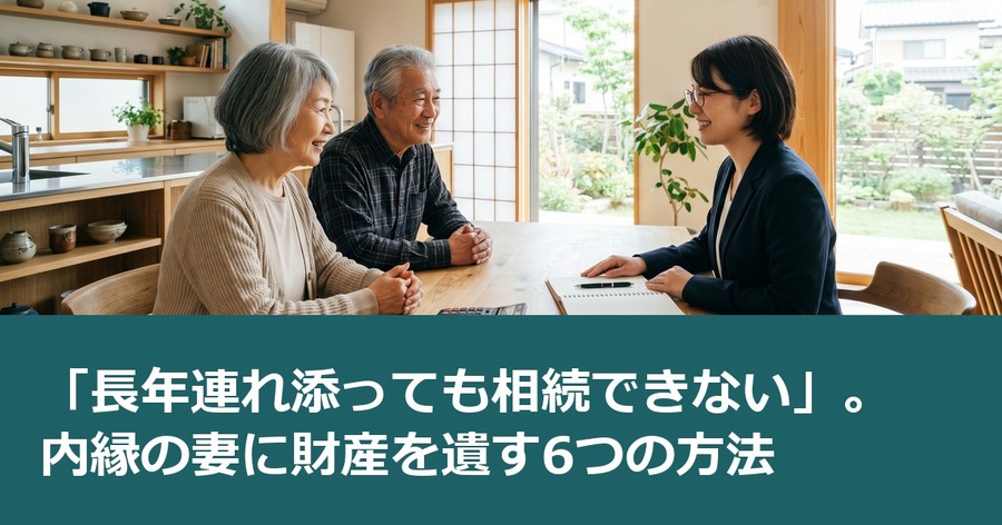「長年連れ添っても相続できない」。内縁の妻に財産を遺す6つの方法
