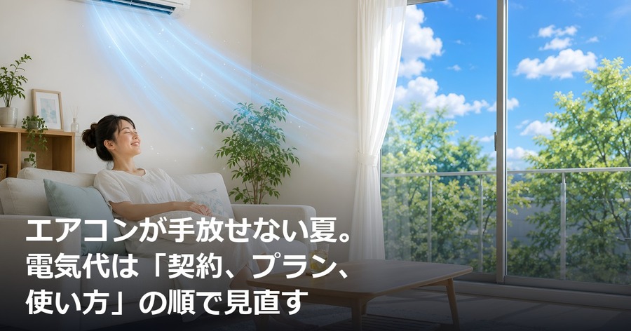 エアコンが手放せない夏。電気代は「契約、プラン、使い方」の順で見直す