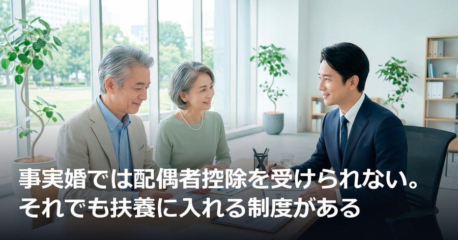 事実婚では配偶者控除を受けられない。それでも扶養に入れる制度がある