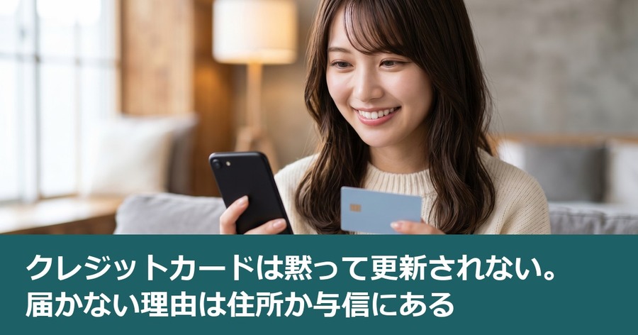 クレジットカードは黙って更新されない。届かない理由は住所か与信にある