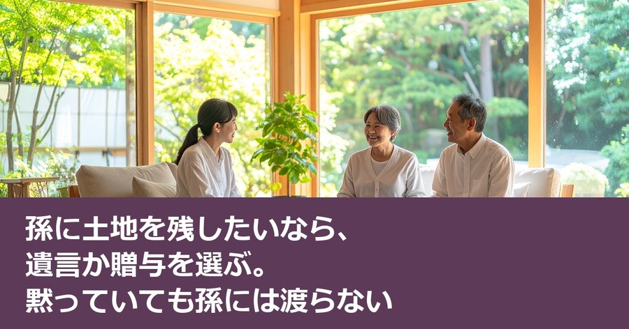 孫に土地を残したいなら、遺言か贈与を選ぶ。黙っていても孫には渡らない
