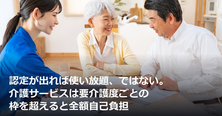 認定が出れば使い放題、ではない。介護サービスは要介護度ごとの枠を超えると全額自己負担