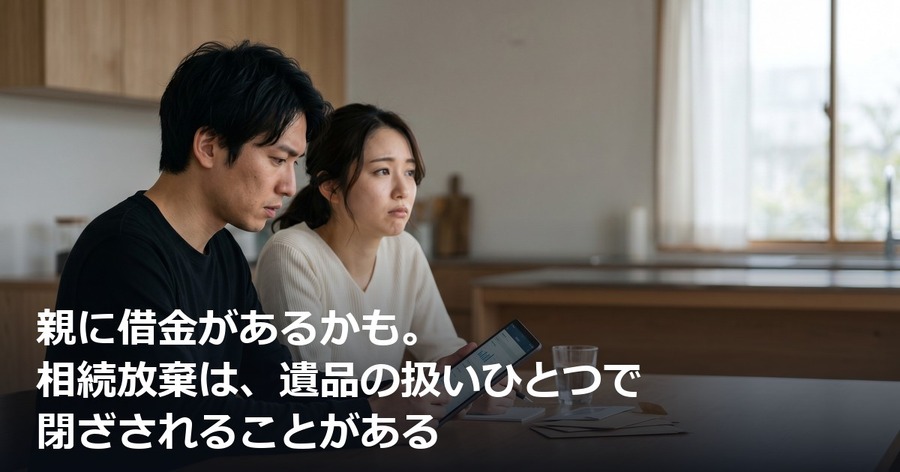 親に借金があるかも。相続放棄は、遺品の扱いひとつで閉ざされることがある