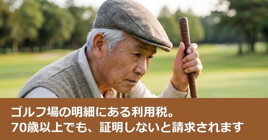 ゴルフ場の明細にある利用税。70歳以上でも、証明しないと請求されます