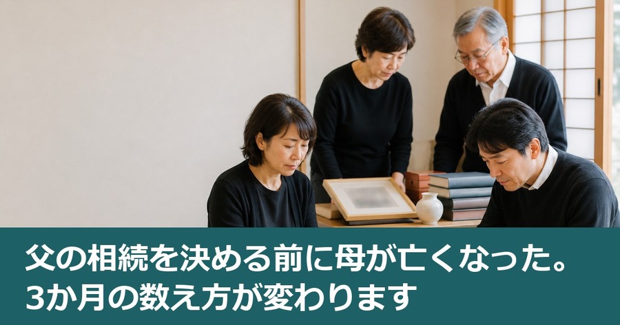 父の相続を決める前に母が亡くなった。3か月の数え方が変わります