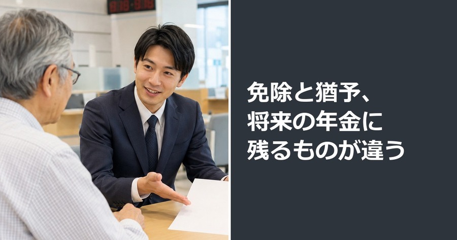 免除と猶予、将来の年金に残るものが違う