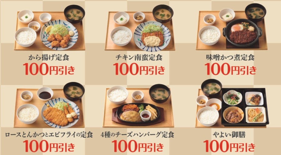 「なんどもパス」の対象になる6定食