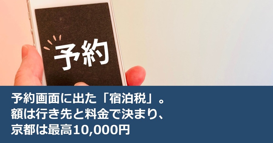 予約画面に出た「宿泊税」。額は行き先と料金で決まり、京都は最高10,000円