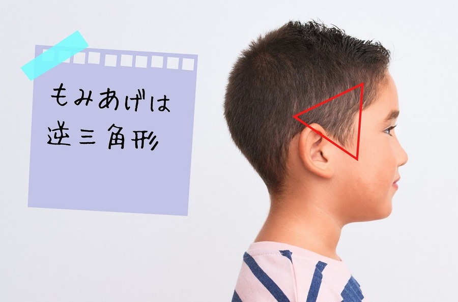もみあげは 逆三角形