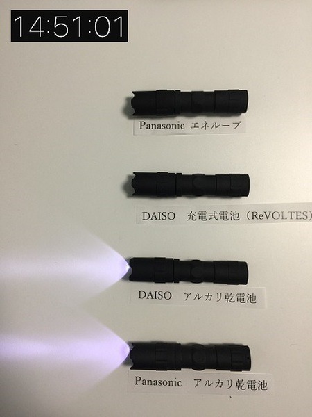 ダイソーの充電池脱落
