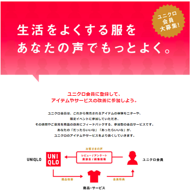「ユニクロアプリ」で最大1000円の割引クーポンをゲットしたり、モニター募集に応募する方法