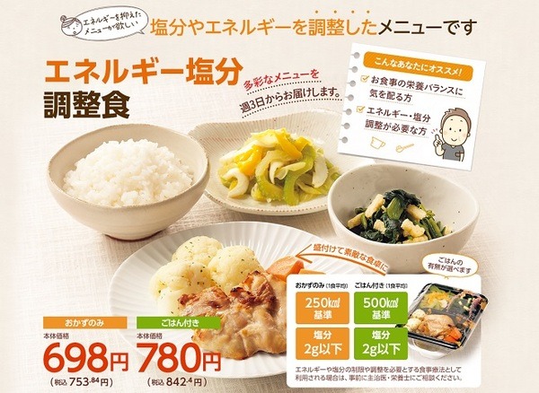 エネルギー・塩分調整が必要な方のための「エネルギー塩分調整食」