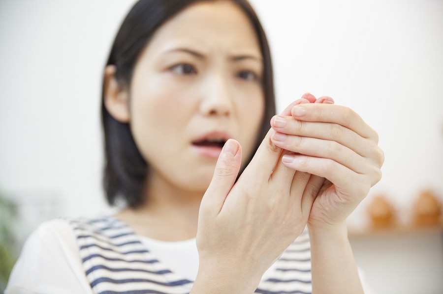 手洗いをすると、水ぶくれになってしまう