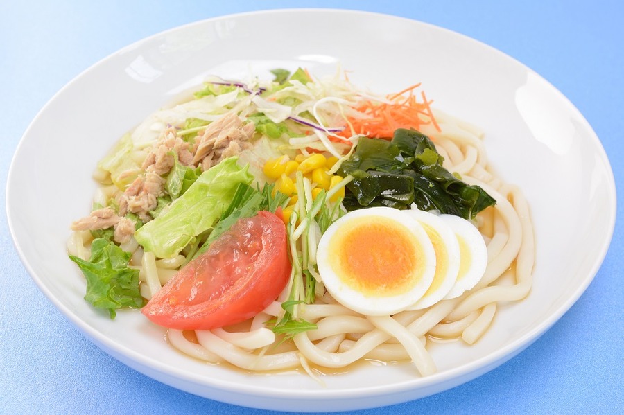 流水麺のサラダうどん