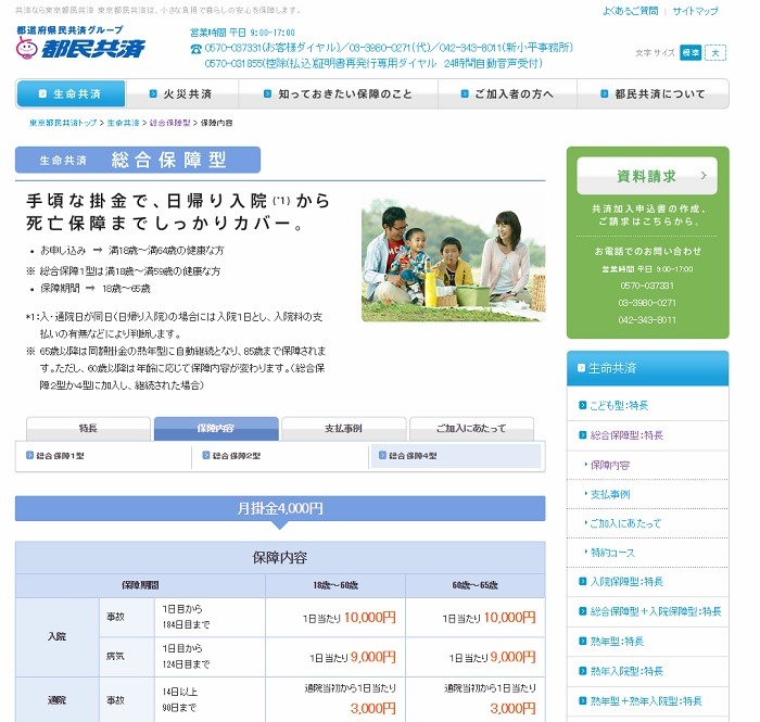 都民共済　「総合保障型　月掛金4,000円」
