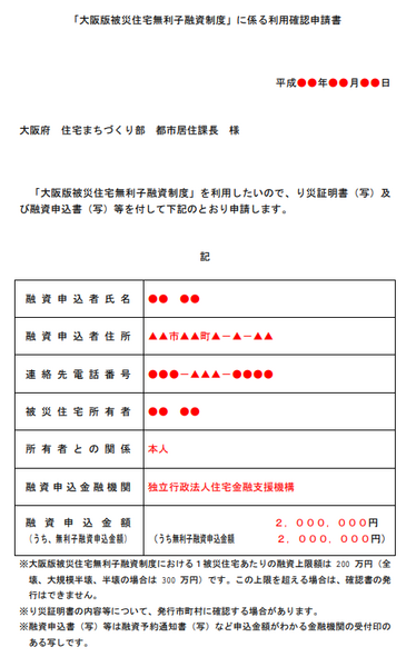 大阪版被災住宅無利子融資制度