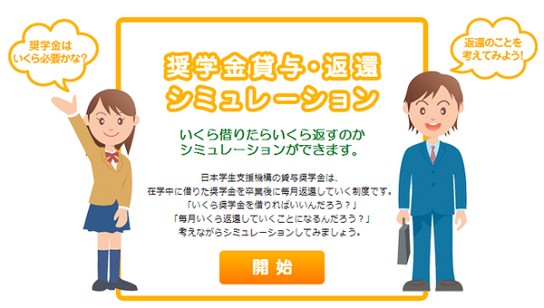 奨学金シュミレーション