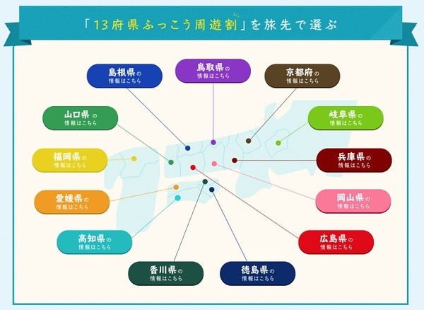 13府県ふっこう周遊割の対象エリア