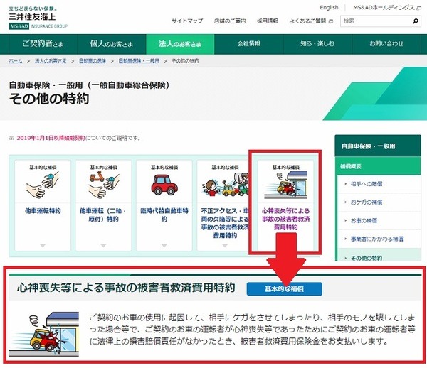 心神喪失等による事故の被害者救済費用特約