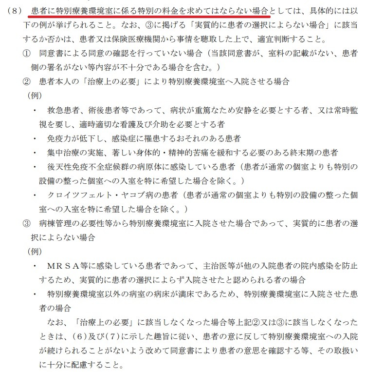 差額ベッドについて厚生労働省の通知