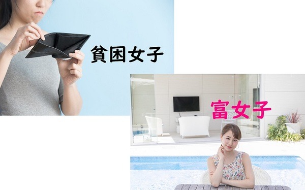 貧困女子と富女子
