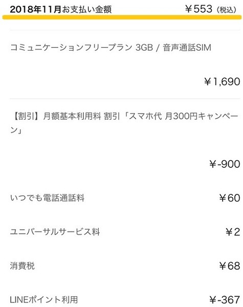 筆者のスマホ代