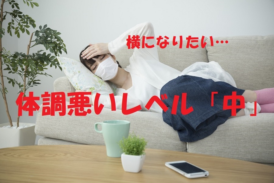 体調悪いレベル中くらい