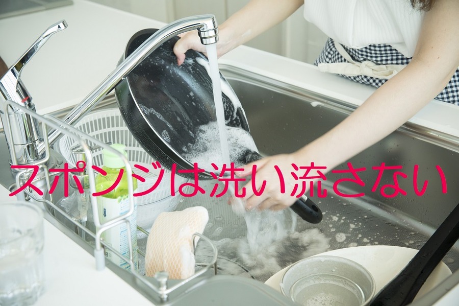 スポンジは洗い流さない