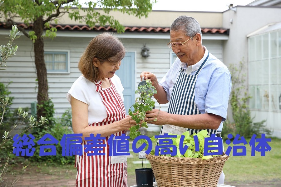 総合偏差値の高い自治体