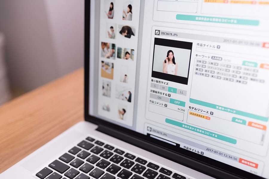 ストックフォト管理画面