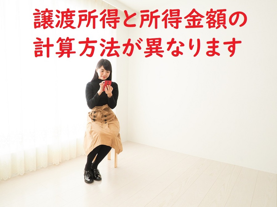 譲渡所得と所得金額の計算方法が異なります