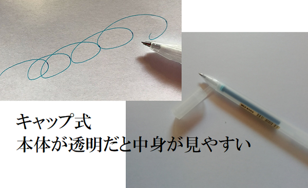 本体が透明だと中身がみえる