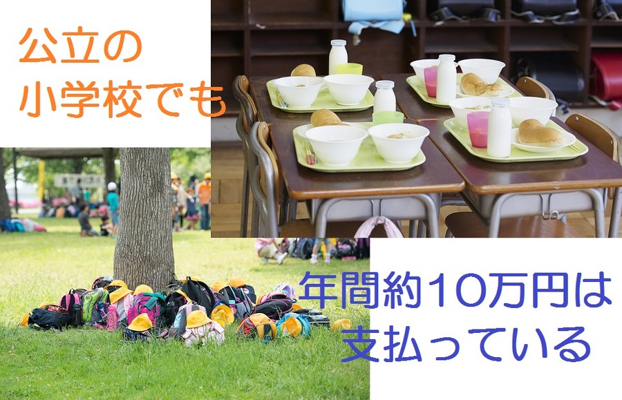 公立の小学校でも年間10万ほどかかる